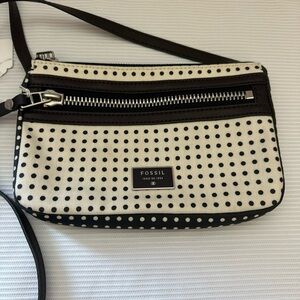Fossil Issue No 1954 Purse Polka Dots Crossbody Shoulder Bag 15833